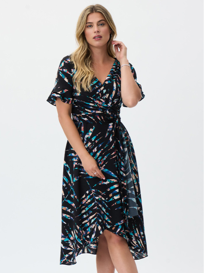 231187 Dress - Black/Multi (Joseph Ribkoff)